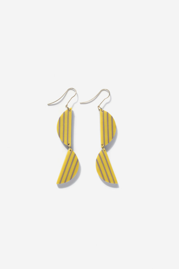 000001 1 DD YELLOW modern contemporary geometric earring clay yewelry scaled