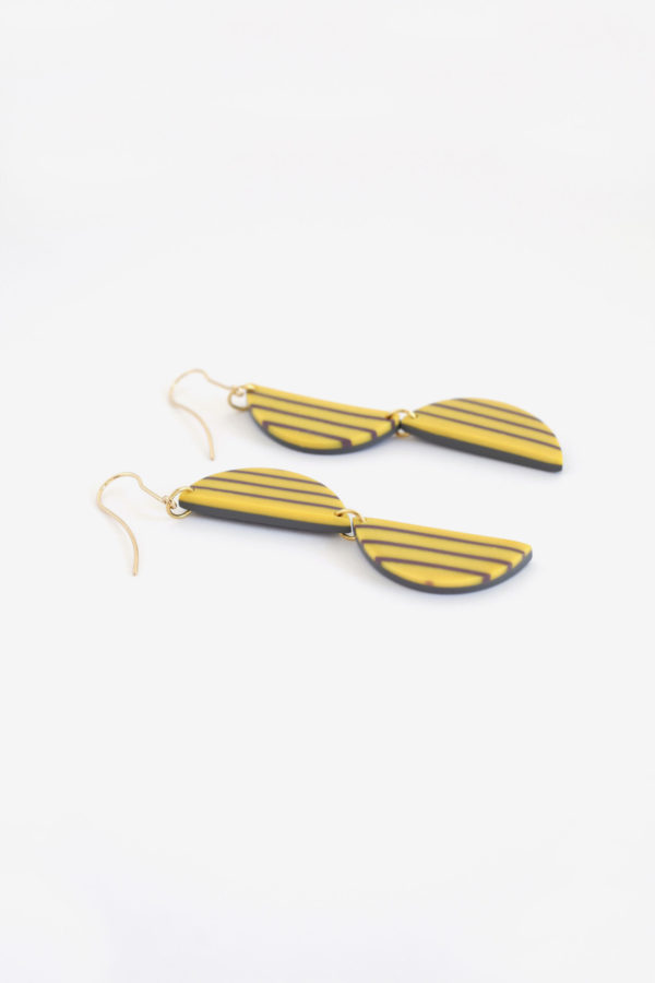 000001 2 DD YELLOW modern contemporary geometric earring clay yewelry scaled